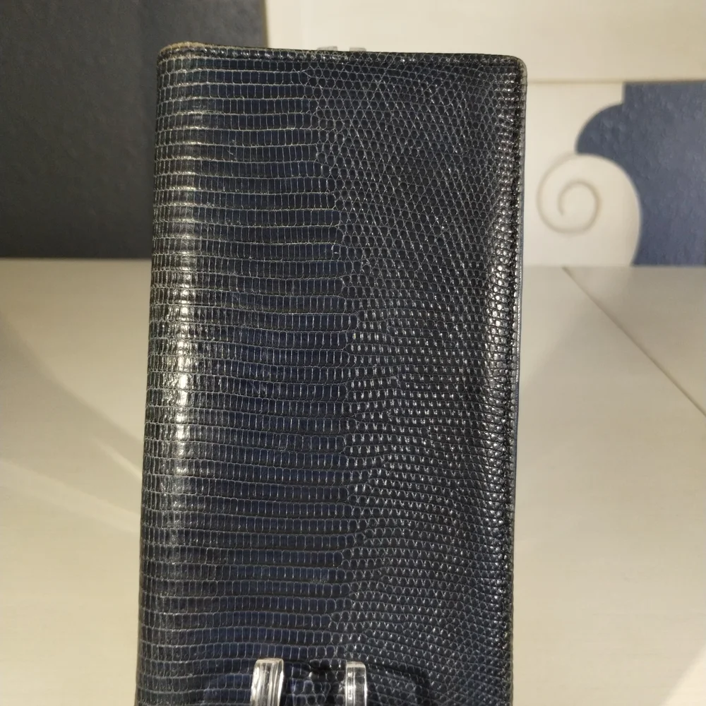 Authentic Blue Bvlgari Unisex Long Leather Wallet Made In Italy with COA